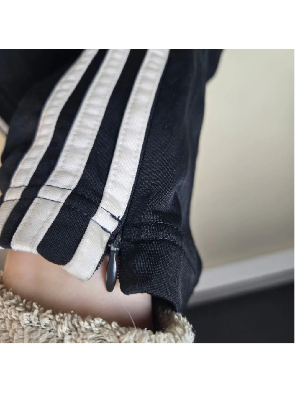 Men's Adidas Black & White Track Pants S